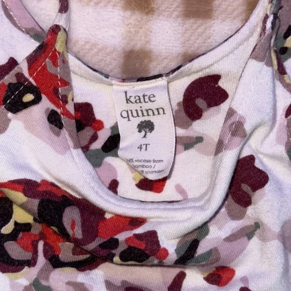 Kate Quinn Girls 4T Bamboo Viscose Tiered Floral Tie Strap Sun Dress